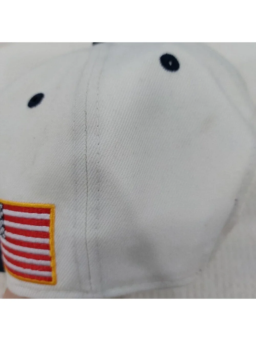 Rings & Crowns Hat Cap Snap Back White Blue USA United States Logo Mens